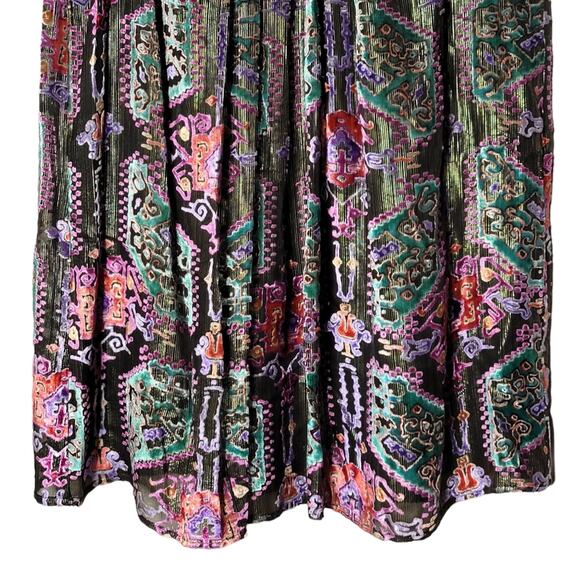 Moulinette Soeurs Anthropologie Linnea Burnout Velvet Metallic Dress Size XS - Picture 10 of 13